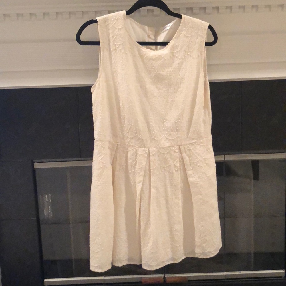 Anine Bing creme embroidered mini dress